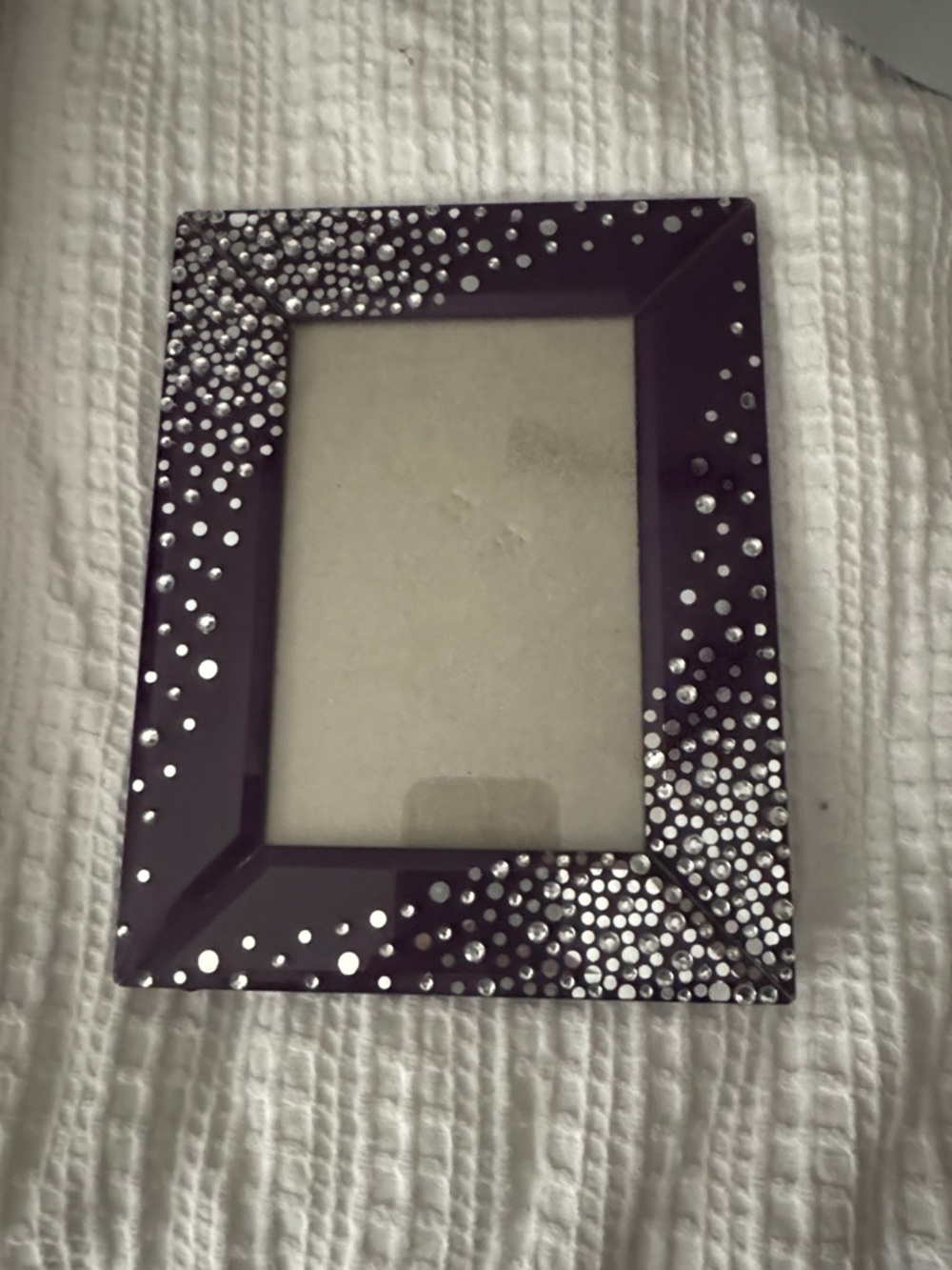 Decorative Purple Rhinestone Picture Frame - Brand 3” x 5”
